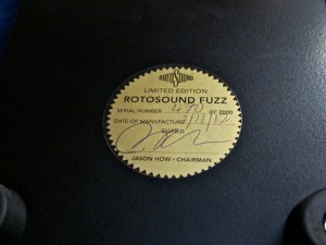 Rotosound Fuzz – label