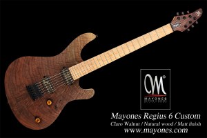 Mayones Regius 6 Claro Walnut Custom Shop Natural Wood Matt finish