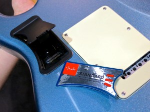 Wiring card on a Fender American Deluxe Strat Plus